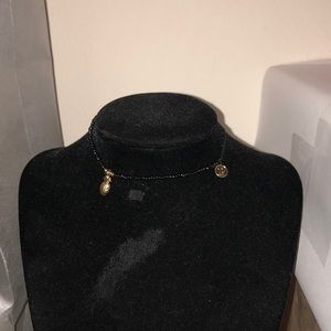 Black Chocker With Gold Jewels